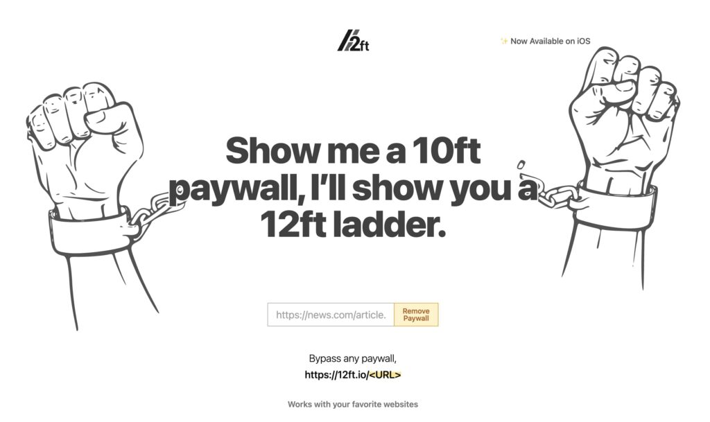 12ft.io bypass paywalls