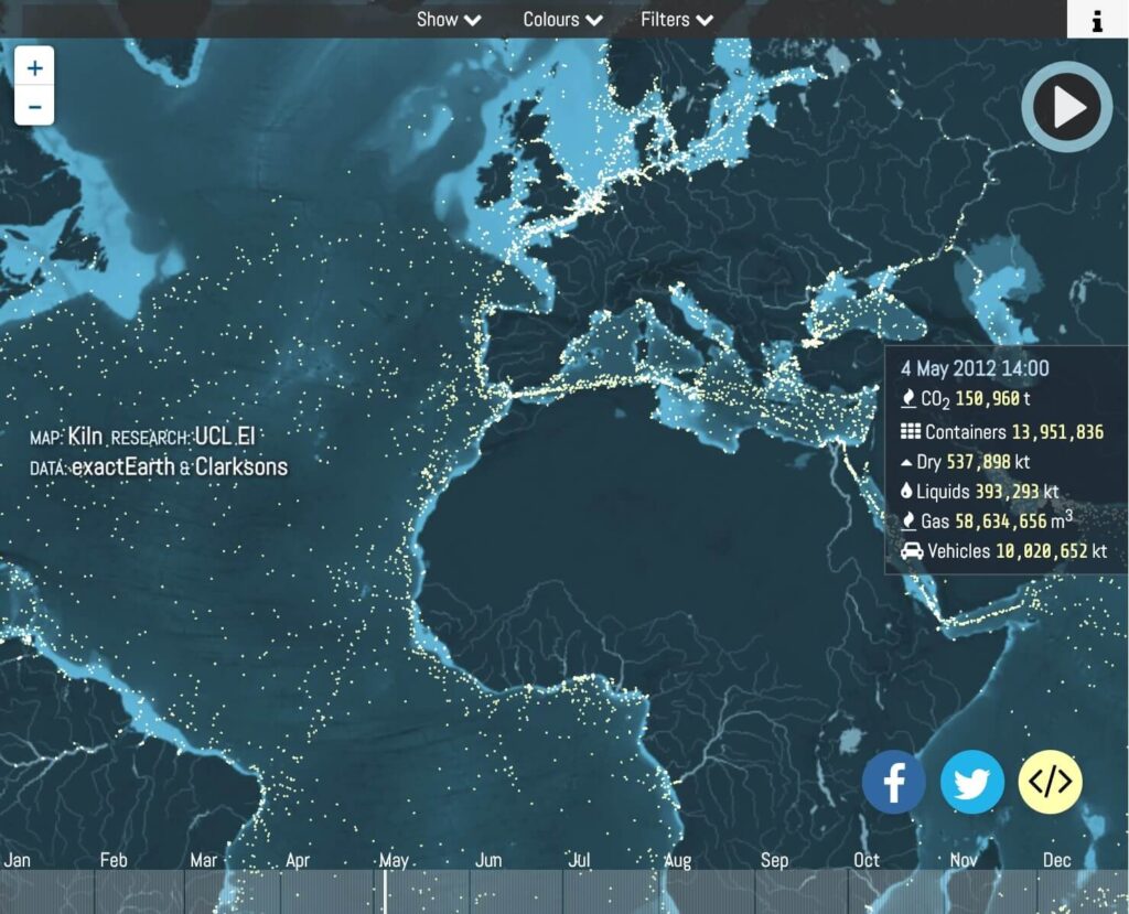 shipping route map