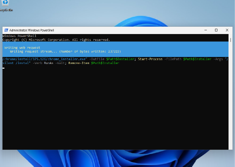 06 window 11 powershell installing chrome