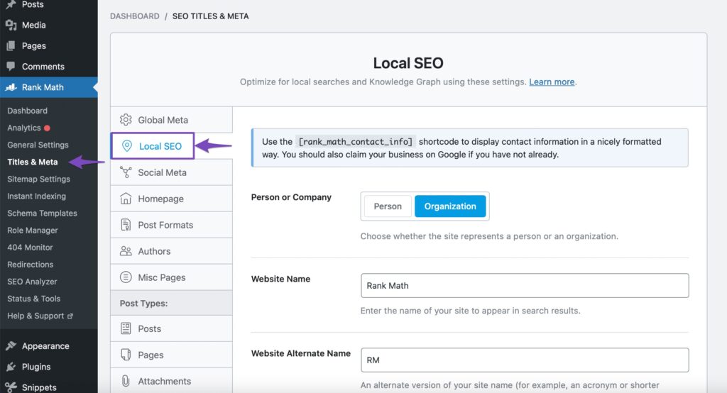 zendevtools rank math local seo