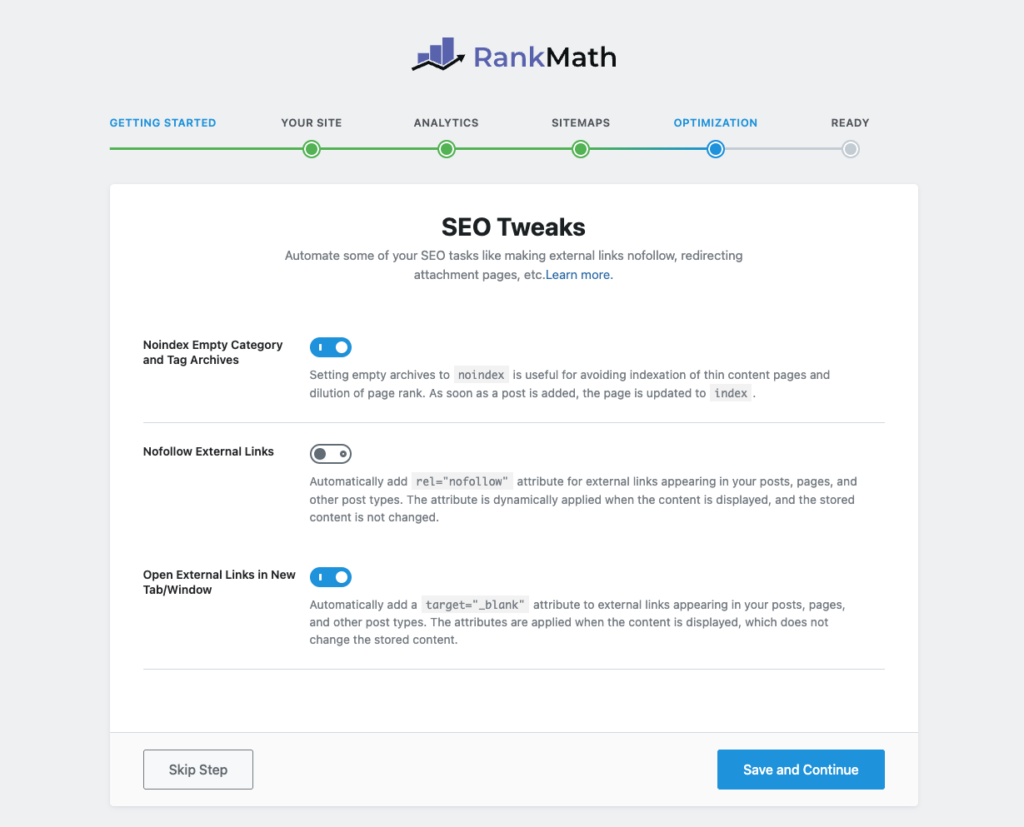 zendevtools rank math setup wizard index